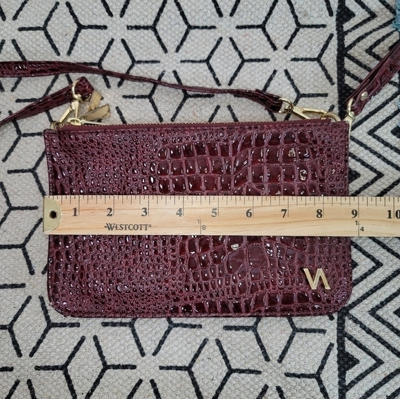 VICTOR MAROON FAUX SNAKESKIN WRISTLET - Picture 8 of 14